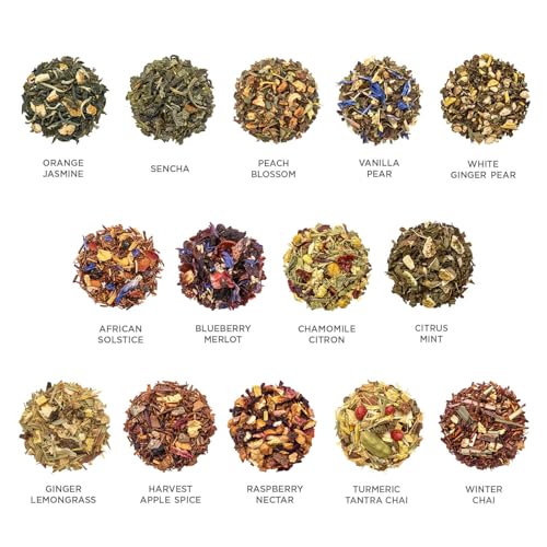 Image of Tea Forte Single Steeps Loose Leaf Tea Sampler Tea Chest, Assorted Variety Tea Box, 28 Single Serve Pouches, Classic Tea