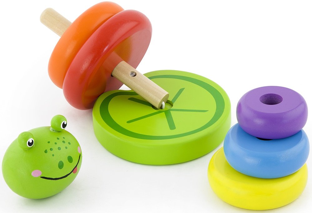 Viga Toys VG50258 Push-Fit Elbow Union Frog Wooden Money Box, Multi-Colour