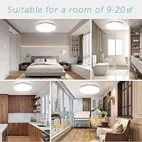MGEELED Deckenlampe LED Deckenleuchte, 36W 4000K 4300LM IP44 Wasserfest Rund Flach Badlampe Decke Modern Schlicht Lampe Ultra Dünn für Badezimmer Küche Wohnzimmer Keller Schlafzimmer Flur Ø23CM – Ansicht 7