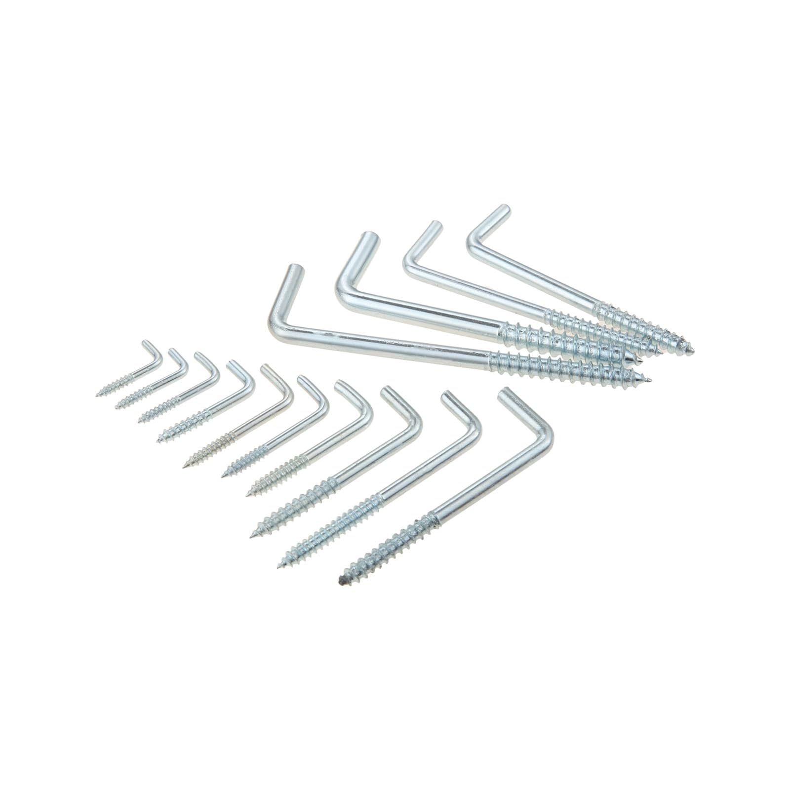 Haki sufitowe w kształcie litery L, wkręcane haki ścienne do ramek obrazów i lamp, srebrne, 20-40 mm, opakowanie 10 szt(2.4 * 10 * 23mm 20pcs)