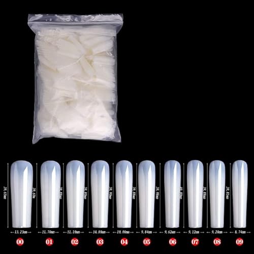 Paquete de 500 uñas de cubierta completa xxl Presiona el ataúd largo en la uña puntas de uñas completas puntas de uñas extra largas y natural de ataúd larga prensa en las uñas Cover