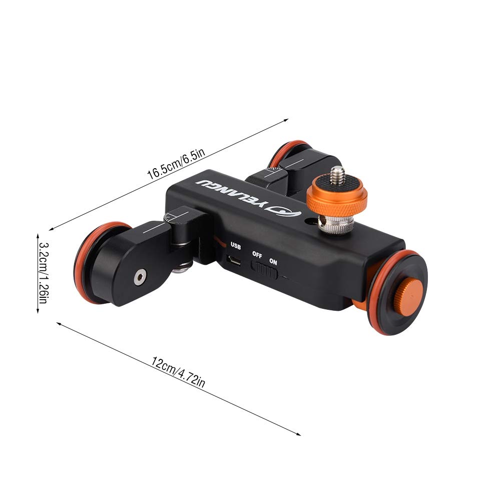Carrello Elettrico Motorizzato con Dispositivo di Scorrimento, Carrello con Fotocamera Telecomandato per Fotocamera DSLR, Lega di Alluminio, Leggero, Robusto, Ripresa Panoramica