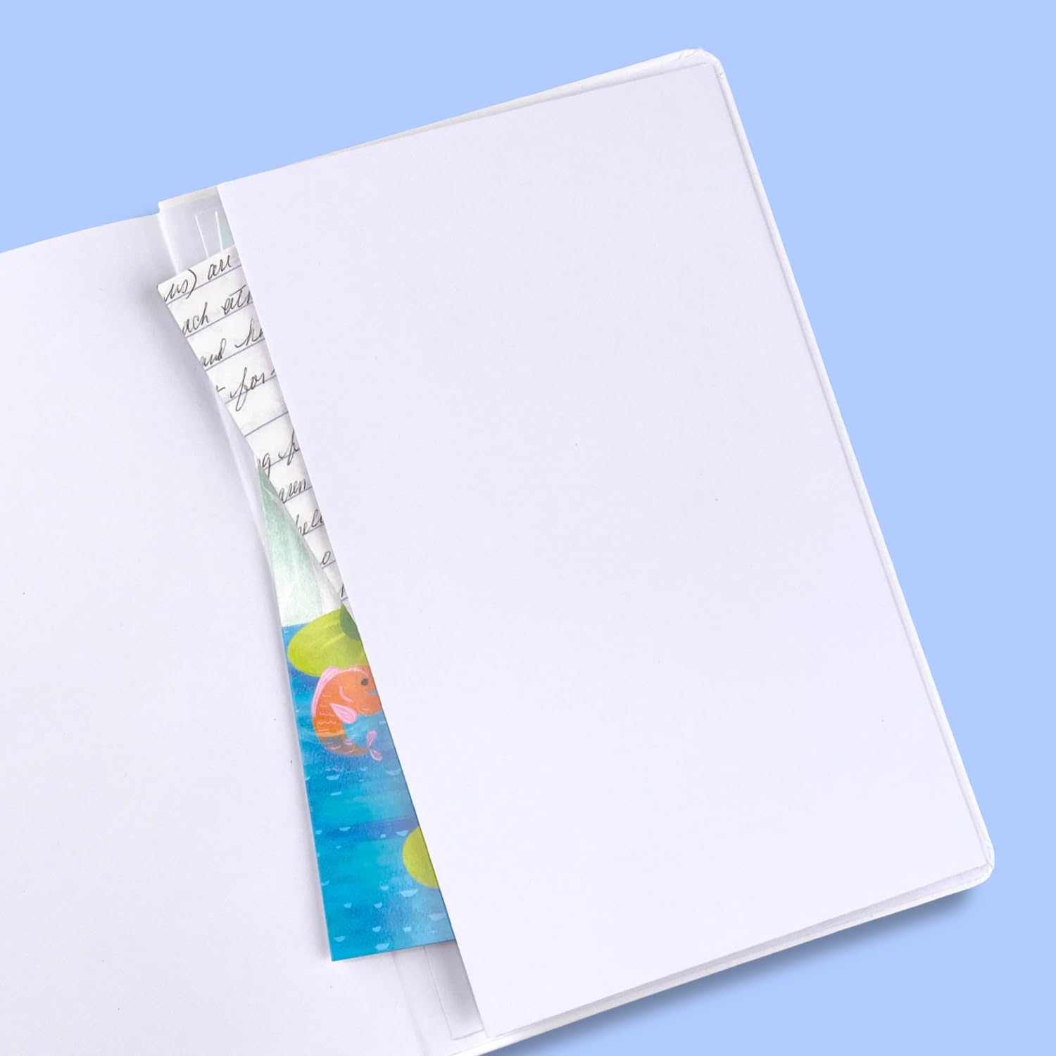 RICCO BELLO Notatnik w twardej okładce z szeroką linią, elastyczne zapięcie, 14 x 21 cm, biały papier 80 g/m², 192 strony, uroczy design dla dzieci i dorosłych (niebieski jednorożec)