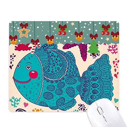 Tapis de souris mer et poissons dessin de ligne en caoutchouc pour bureau