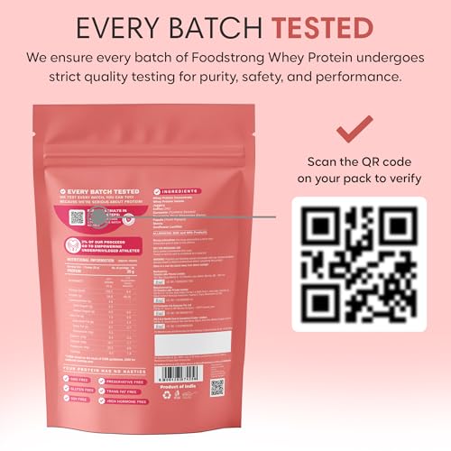 Image of Foodstrong Whey Protein Powder (Concentrate + Isolate), 100% Hormone Free Grass-Fed Whey, 24G Protein & 6.6G BCAA, Coffee, With Turmeric & Digestive Enzymes, 1KG (Pack of 2)