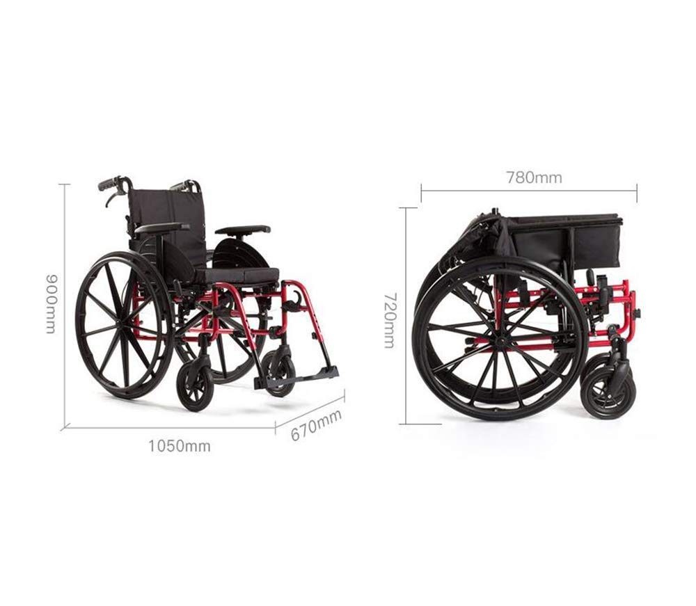 Wózek Inwalidzki Krzesło Rehabilitacyjne, Wózek Inwalidzki, Sportowe Wózki Inwalidzkie 15 Kg Ergonomiczny Przenośny Składany Wygodny Podłokietnik Oparcie Siedzisko