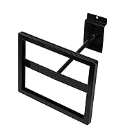 Vista 4 de SSWBasics Soporte rectangular negro para letrero de pared de Slatwall, con capacidad para letreros de 7 pulgadas de ancho x 5 ½ pulgadas de alto