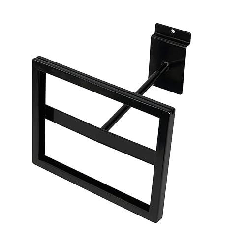 Miniatura 4 de SSWBasics Soporte rectangular negro para letrero de pared de Slatwall, con capacidad para letreros de 7 pulgadas de ancho x 5 pulgadas de alto,