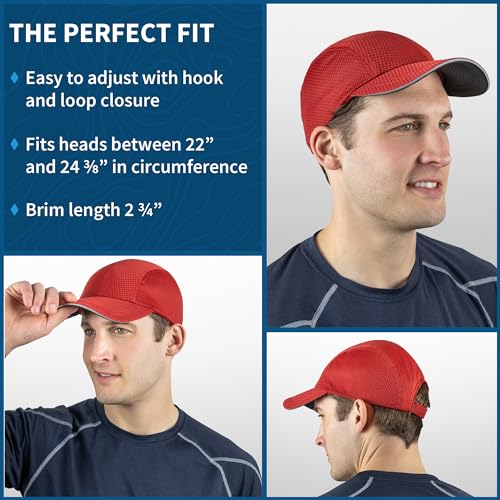 Image of TrailHeads Race Day Men's Running Hat - Lightweight, Quick Dry Mesh Cap with Reflective Accents & Sweatband - Performance Cap