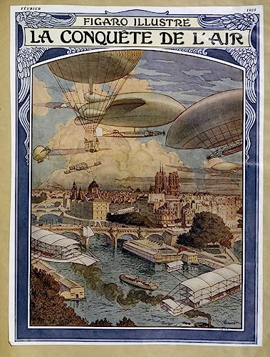 Ballon Dirigeable Affiche Toile Eugène Grasset Solution Murs Vides Salon 60x90cm