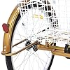 24" Tricycle 3 Wheel 6-Speed Adult Bicycle Tricycle Trike Bike Cargo Bike with Basket and Lamp for Men Women Seniors,Adjustable Seat and Handle Cruiser Bicycle for Shopping Cycling Pedalling, Gold #5
