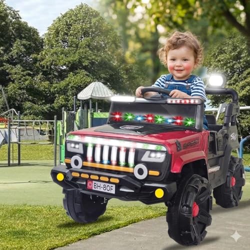 Image of SHAKYA WORLD Battery-Operated Rechargeable Ride-on Car for Kids with Remote Control, 1 to 4 Years, Red