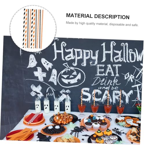 VILLCASE 100 pitillos de papel para Halloween miniatura 3