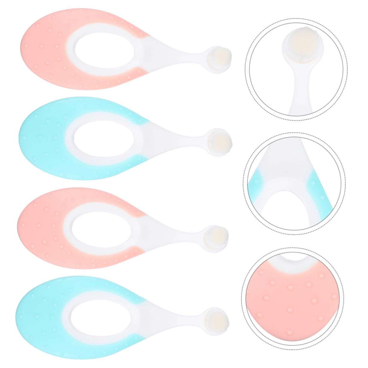 3 Set Di Spazzolini Da Denti Per Bambini Spazzolini Da Denti Per Neonati Setole Divertenti Senza Manico 4 Pezzi*3