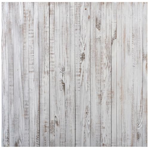 WOLADA 10x10FT Vintage Wood Backdrop Retro Rustic White Gray Wooden Floor Backdrops for Photography Kids Adult Photo Booth Video Shoot Vinyl Studio Prop 11890