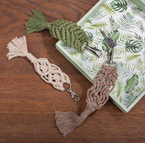 Hilo textil de macramé de 5 mm GLOREX de algodón retorcido suave verde oliva 3