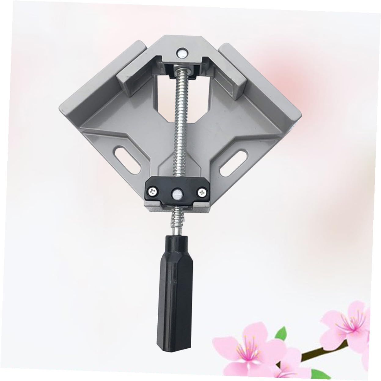 Right Angle Woodworking Clamp Single Handle Aluminum Alloy Corner Welding Pliers with Adjustable Rotating Spindle for Framing Cabinet Making and Furniture Installation