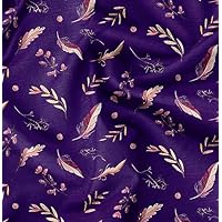 Soimoi Tissu En Velours Imprimé Plume De Paon Tissu Au Mètre 58 Pouces De Large