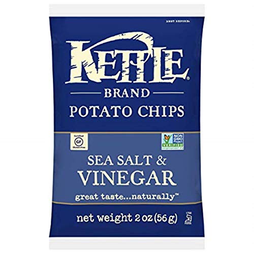 Image of Kettle Brand Potato Chips, Sea Salt, 2 Ounce Bags (Pack of 24)