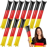 Jiahuade Deutschland-Fahne Folien-Luftballon,10 Stück Schwarz Rot Gold Design Deutschland Flagge Klopfschlauch-Sticks,WM Fanartikel Deutschland,Fußball WM 2026,für Stadionbesuche