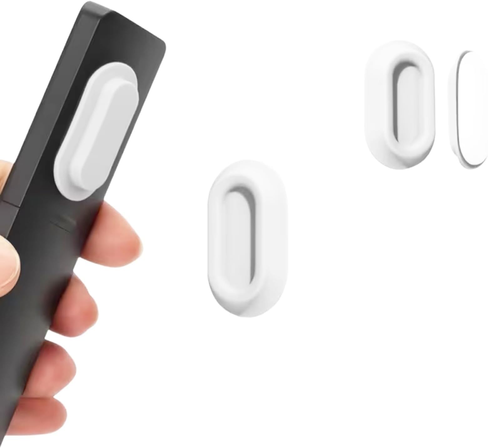 Magnetic Remote Control Holder Wall Mount - 1pack No Drill Self-Adhesive Organizer for Air Conditioner & TV Remotes, Storage Caddy for Televisions Backside - white