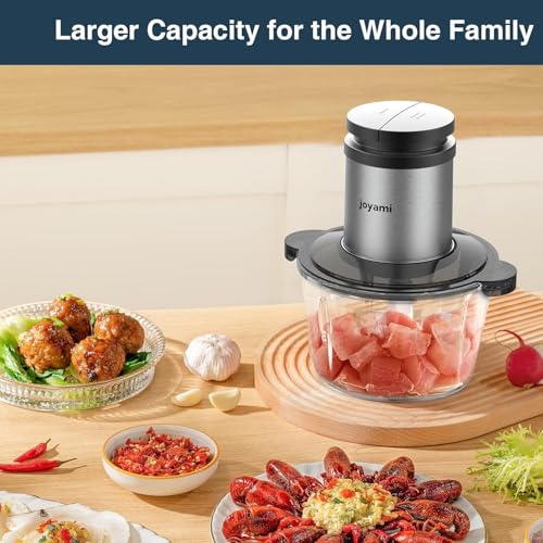 JOYAMI-Electric-Food-Processor-with-2-Bowls-Food-Chopper-Vegetable-Meat-Grinder-Stainless-Steel-Blades-2-Speed
