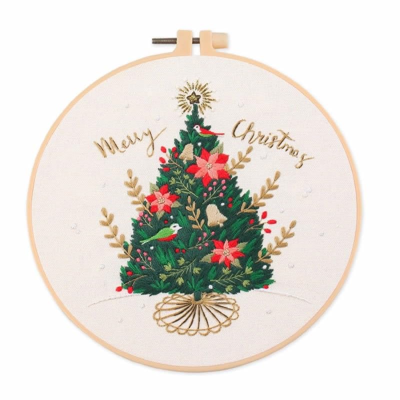 Kit de broderie haut de gamme NingBright : toile estampillée de Noël et fils de couleur