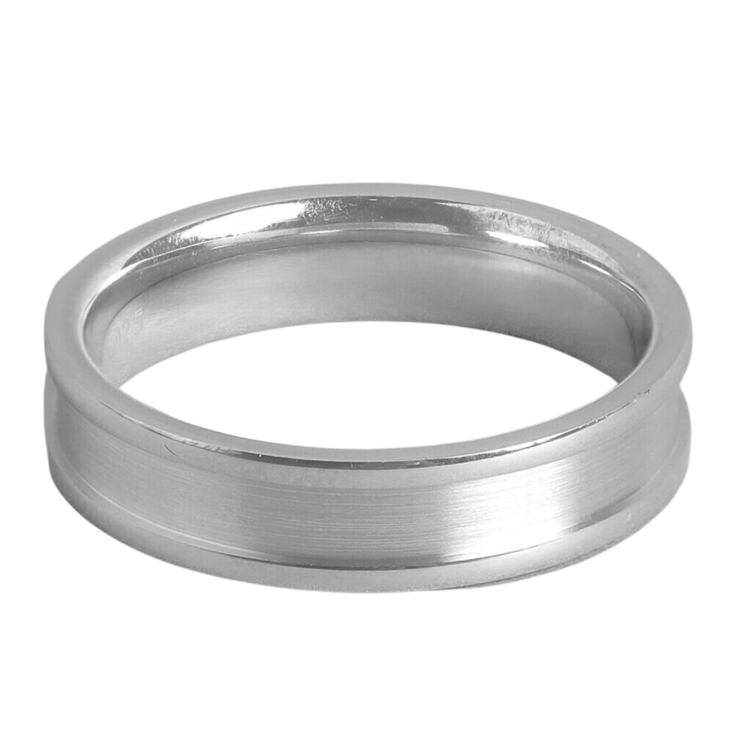 ZAVYA925 Sterling Silver N/A Rhodium Plated Men's Solid Ring | Gift for Men and Boys | With Certificate of Authenticity and 925 Hallmark