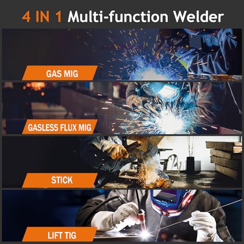 Image of FEMEROL MIG Welder 110V 4 in 1 Multiprocess Welding Machine 135A Gas /Gasless Flux Core MIG Welder /Lift TIG /Stick With Synergy IGBT Inverter