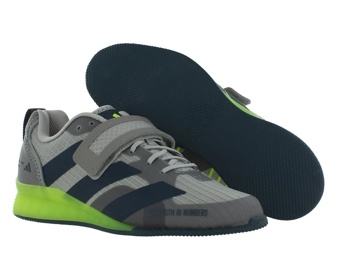 adidas Adipower Weightlifting III Unisex Shoes Size 6, Color: Grey Two/Arctic Night/Lucid Lemon