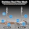 YELUN Garden Hose Filter Attachment with 100 Mesh and 40 Mesh Stainless Steel Screen,Brass Filter Pressure Washer Inlet for RV Camping Car Wash Rainwater Filtration (with Cap)