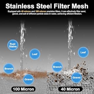 YELUN Garden Hose Filter Attachment with 100 Mesh and 40 Mesh Stainless Steel Screen,Brass Filter Pressure Washer Inlet for RV Camping Car Wash Rainwater Filtration (with Cap)