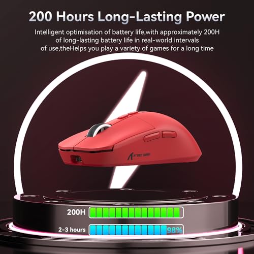 ATTACK SHARK Mouse X6 leve sem fio para jogos com base de carregamento RGB, cabo trimodo/2,4 GHz/BT5