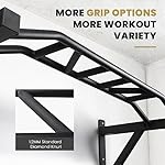 LIONSCOOL Multifunctional Wall Mounted Pull Up Bar with Pulley System, 48" and 16"/24" Multi-Grip Chin Up Bar, Cable Pulley Attachments Included, Perfect for Upper Body Workouts - Image 3