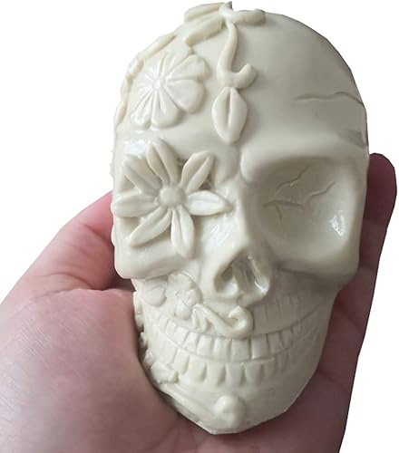 Miniatura 3 de appuivbt Molde de resina de calavera de flores moldes de silicona para hacer velas molde de resina para hacer velas de jabón moldes de arcilla