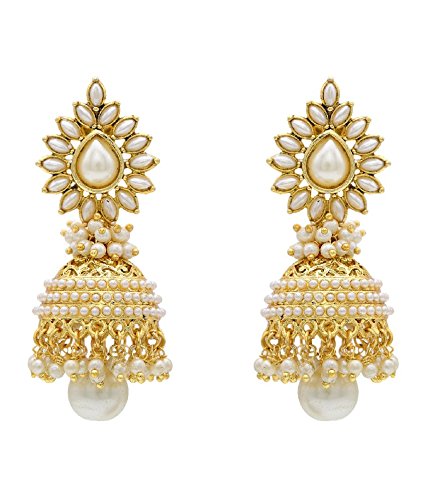 YouBella Jewellery Gold Plated Jhumki Earrings for Women and Girls (White) (B019ZWARAG) Amazon Price History, Amazon Price Tracker