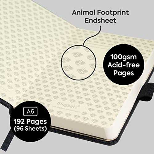 Dingbats - Wildlife Squared Pocket Notebook, Black Duck, A6 - Hardcover - Cream 100Gsm Ink-Proof Paper - Includes Pocket, Elastic Closure & Bookmark #TOP2