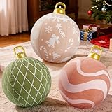 3 Pcs 32 Inch Giant Christmas Inflatable Balls: PVC Oversize Inflatable Christmas Ornaments Outdoor Decoration for Xmas Yard Lawn Garden Decor
