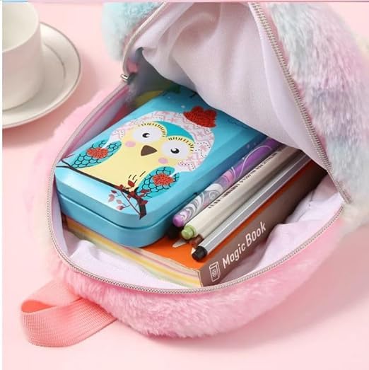 Image of Frantic Soft Cartoon Design Animal Velvet Plush School Backpack Bag For 2 To 5 Years Boys Girls Nursery Preschool Picnic Carry Travelling Bags (2-5 Years)