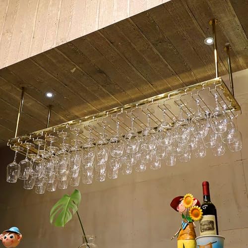 Étagère de rangement de plafond pour verres à pied pour créer un coin bistrot