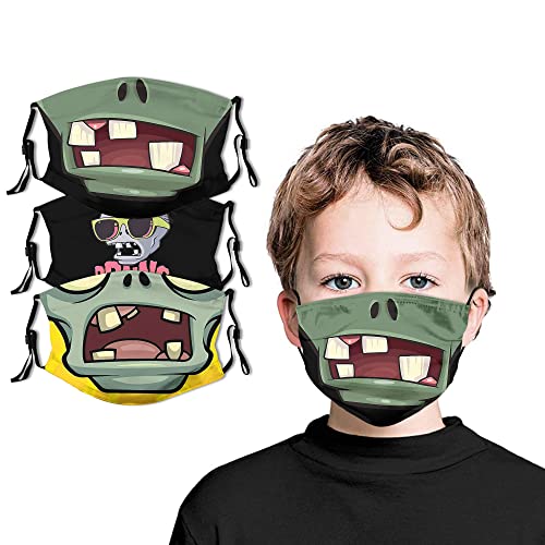 Kids 3PC Funny Mouth Face Mask Adjustable Strap Reusable Washable Bandanas Balaclava Christmas Masks with 6Filters for Kids_08