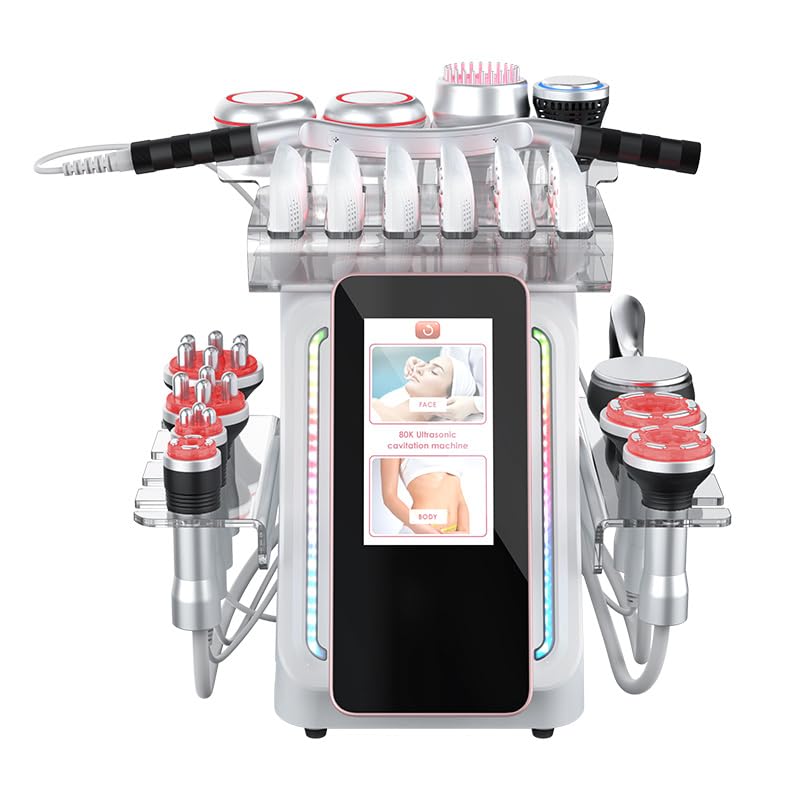 Elitzia 13-in-1 Professionelle Körperformungsmaschine, 80K Kavitation RF Vakuum Lipo Laser & EMS Multifunktionale Schönheit Gerät