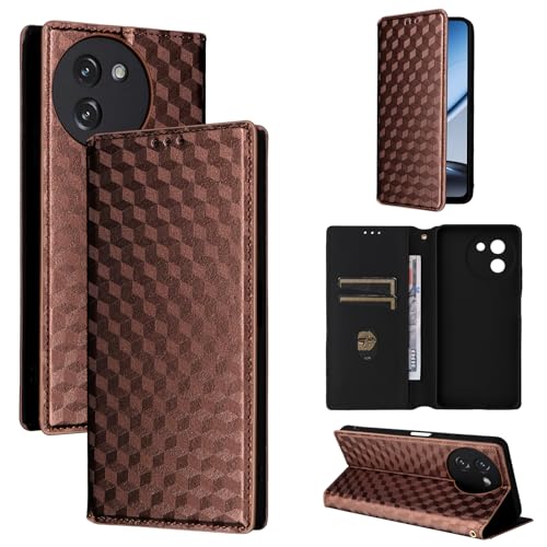 Image of Jiajihua Phone Cover Compatible with Doogee Note 59 5G,Compatible with Doogee Note 59 Pro Card Holder Wallet Flip Kickstand Magnetic Closure Phone Case Brown