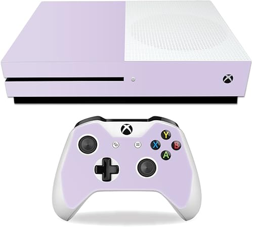 MightySkins Skin compatible con Microsoft Xbox One S - Solid Lilac Funda protectora de vinilo duradera y única Fácil de aplicar, quitar y cambiar
