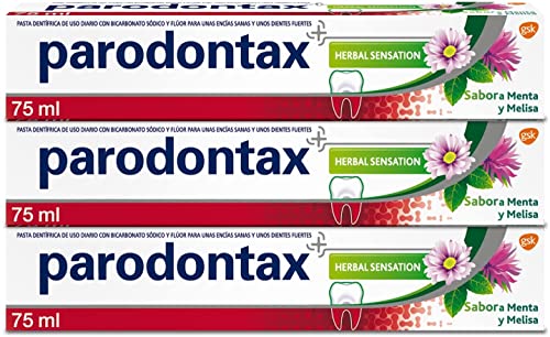Parodontax, Herbal Sensations, Pasta de Dientes, Ayuda a Detener y Prevenir el Sangrado de Encías, Sabor Menta, Melisa y jengibre , Pack de 3 x 75 ml Cover