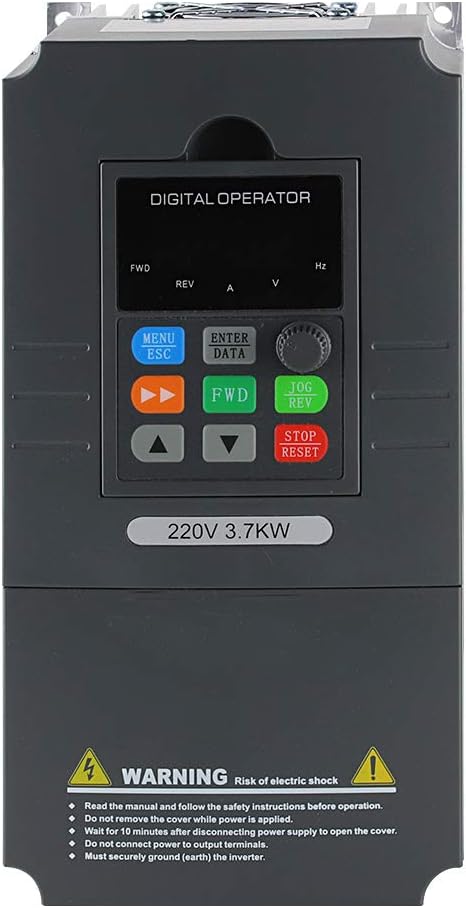 ATO 5hp VFD, 220V Single to Three Phase VFD Variable Frequency Drive, 5hp 3.7 kW VFD 220V-240V Single Phase Input 0-220V 3 Phase Output VFD for AC Motor Speed Control(1-Phase Input, 3-Phase Output)
