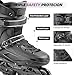 Professional Inline Skates for Women Men, COSMOID Roller Skate Blades Adult Male Female, Size 5-13，Professional Fitness Roller Skates Blades for Unisex (Black, USM8-9/USL9-9.5)