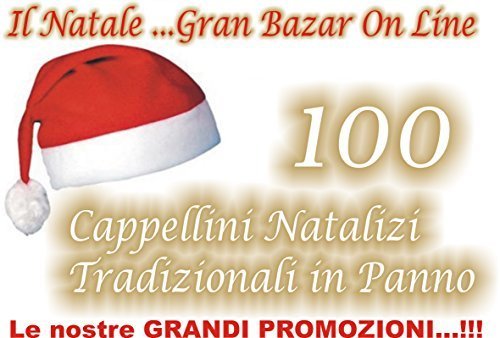 Cappello di Babbo Natale 100 Pezzi (52 CM DIAM)