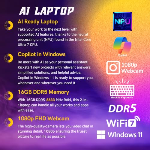 Image of Dell 16 Plus 2-in-1 Laptop, 16 inch 1920 x 1200 Touchscreen, Core Ultra 7 256V(>i9-13900H), AI Ready, Backlit Keyboard, 1080p Webcam, Wi-Fi 7, Windows 11 Pro, Ice Blue(16GB 8533MHz DDR5 RAM | 2TB SSD)
