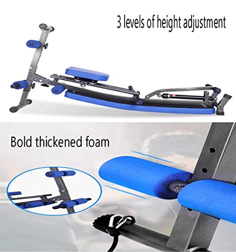 Image of Foldable Rowing Machines Rowing Machine Foldable Exercise Rowing Machine for Home Rowing Bench Abdominal Fitness Equipment 12 Resistance Adjustment Double Track Maximum Load 200kg for Home
